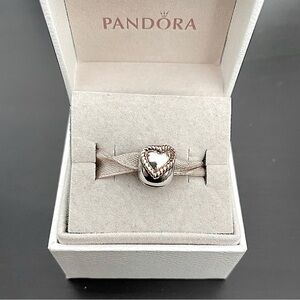 Pandora Braided Heart Clip | 14k Gold And Silver